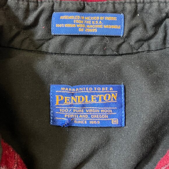 Pendleton 100% Virgin Wool Check Long Sleeve Shirt - Men's Size M - Red - Picture 4 of 11